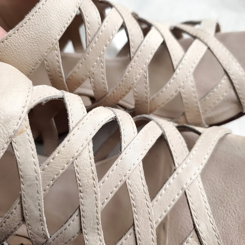 Eileen Fisher Women's Wedge Sandal Leather Tan Size 6